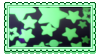 A stamp covered in glow in the dark stars.